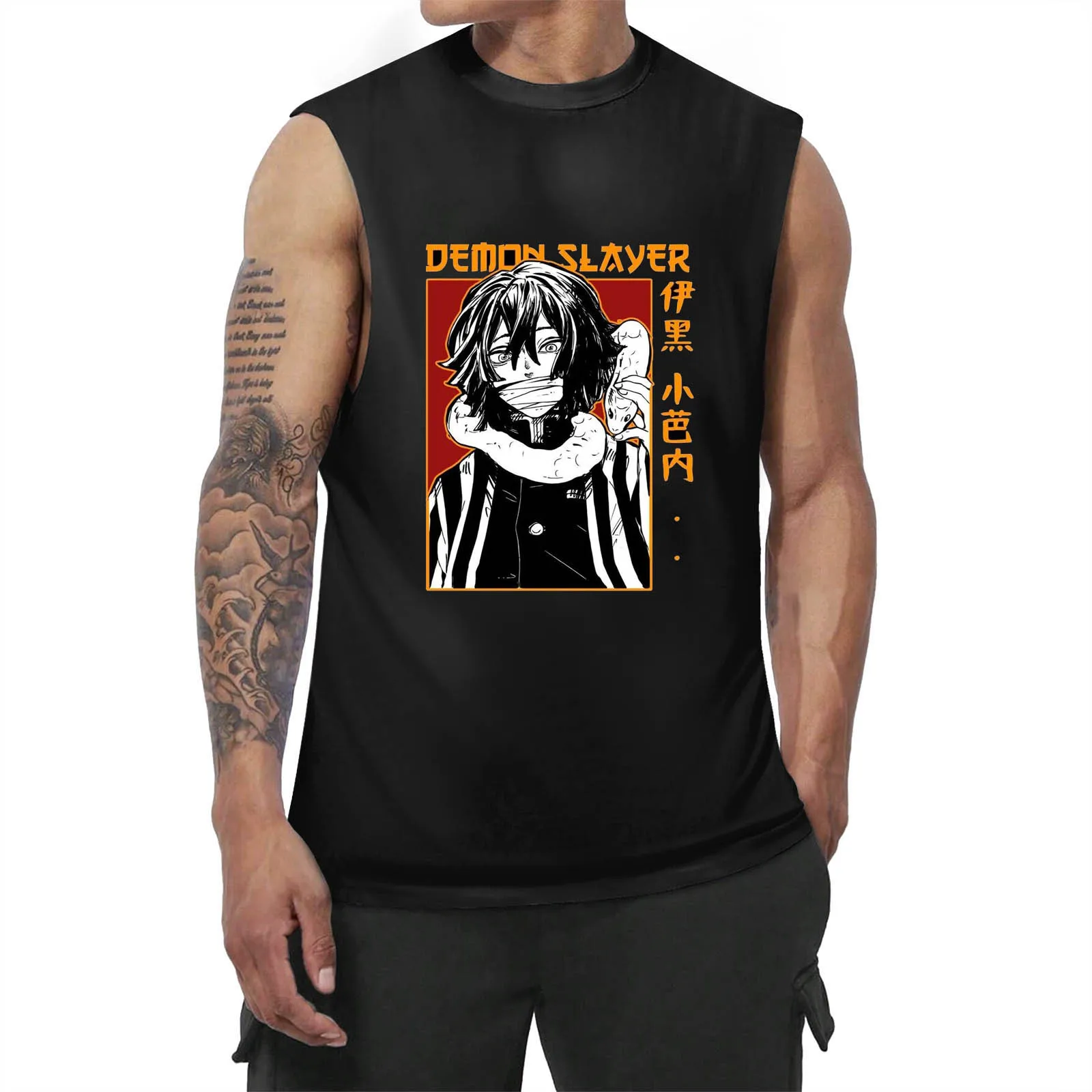 Anime Demon Slayers Kimetsu No Yaiba Tomioka Giyuu Printed T-Shirt Men's Street Loose Y2K Harajuku T-Shirt Summer T-Shirt