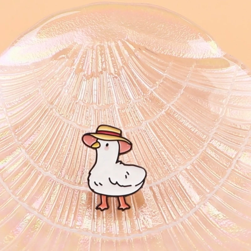 Cute Duck Enamel Pin Lapel Pin Cartoon Brooches For Women Clothing Decoration Metal Pins Backpack Hat Badge Accessories