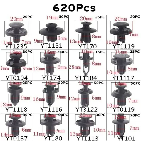 725 Bumper Clips Car Retainer Clips Plastic Fasteners Kit Auto Body Push Rivets Fender Liner Clip Set Toyota GM Ford Honda Chevy 10 best sales clip toyota - №7