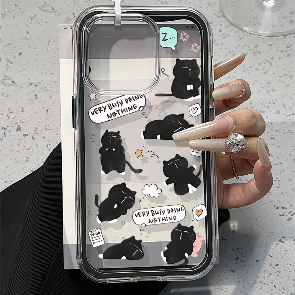 Black Cat 2in1 Phone Case For Samsung A57 5G Cases A55 A56 A37 A36 A35 A17 A53 A54 A34 A26 Cover S26 Ultra S25 S23 S22 S24 Plus