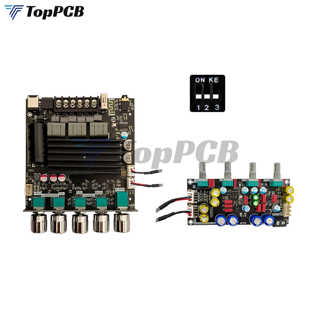 APP Control TPA3221 Bluetooth Digital Power Amplifier Board 2.1 Channel 100W*2+200W Treble Bass Regulator for Speaker Subwoofer