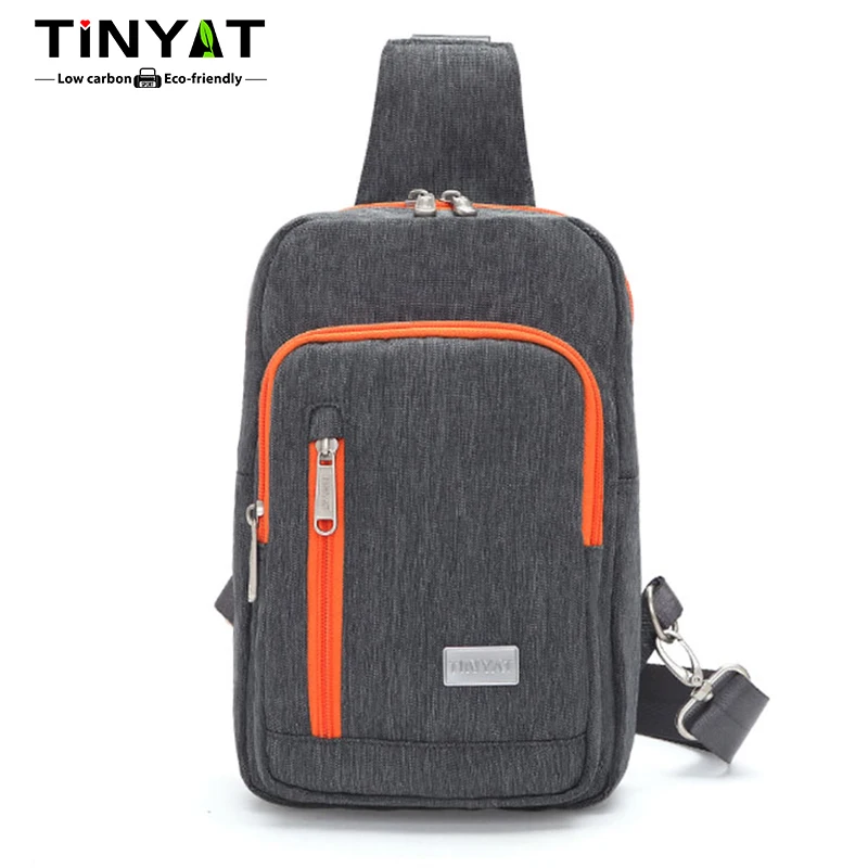 

TINYAT Men's Casual Chest Bag Lightweight Polyester Crossbody Bag Shoulder Bag for Outdoor Sports and Daily Commuting