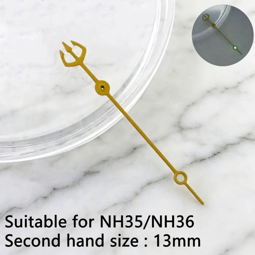 13mm Watch Second Hand Orange Rose Gold Blue NH35 Hand Suitable for NH35 NH36 Automatic Movement Trident of Aquaman view 3