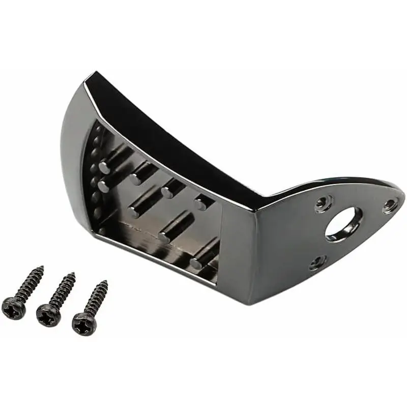 Zinc Alloy Triangular Mandolin Arched Top Tailpiece with 3Pcs Mounting Screws Musical Instrument Replacement Part