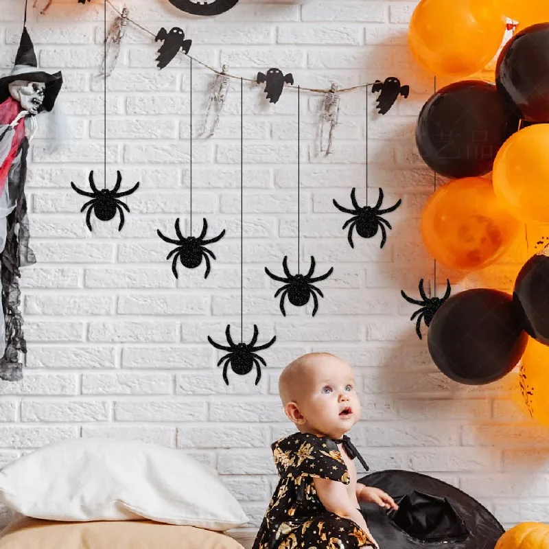 DIY Halloween Bat Banners Flag Spider Garland Hanging Decor Party Supplies Haunted House Bar Party Decoration
