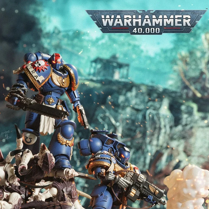 JOYTOY Warhammer 40k الفضاء البحرية 5 بوصة الترامارينز الكابتن تيتوس مفصلية عمل الشكل عالية الوضع أطقم منمذجة المشجعين هدية