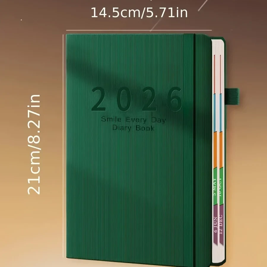 Nuovo taccuino calendario 2026: lista di controllo dell'autodisciplina, gestione del tempo, libro di pianificazione dell'ufficio di 365 giorni, design delle pagine giornaliere