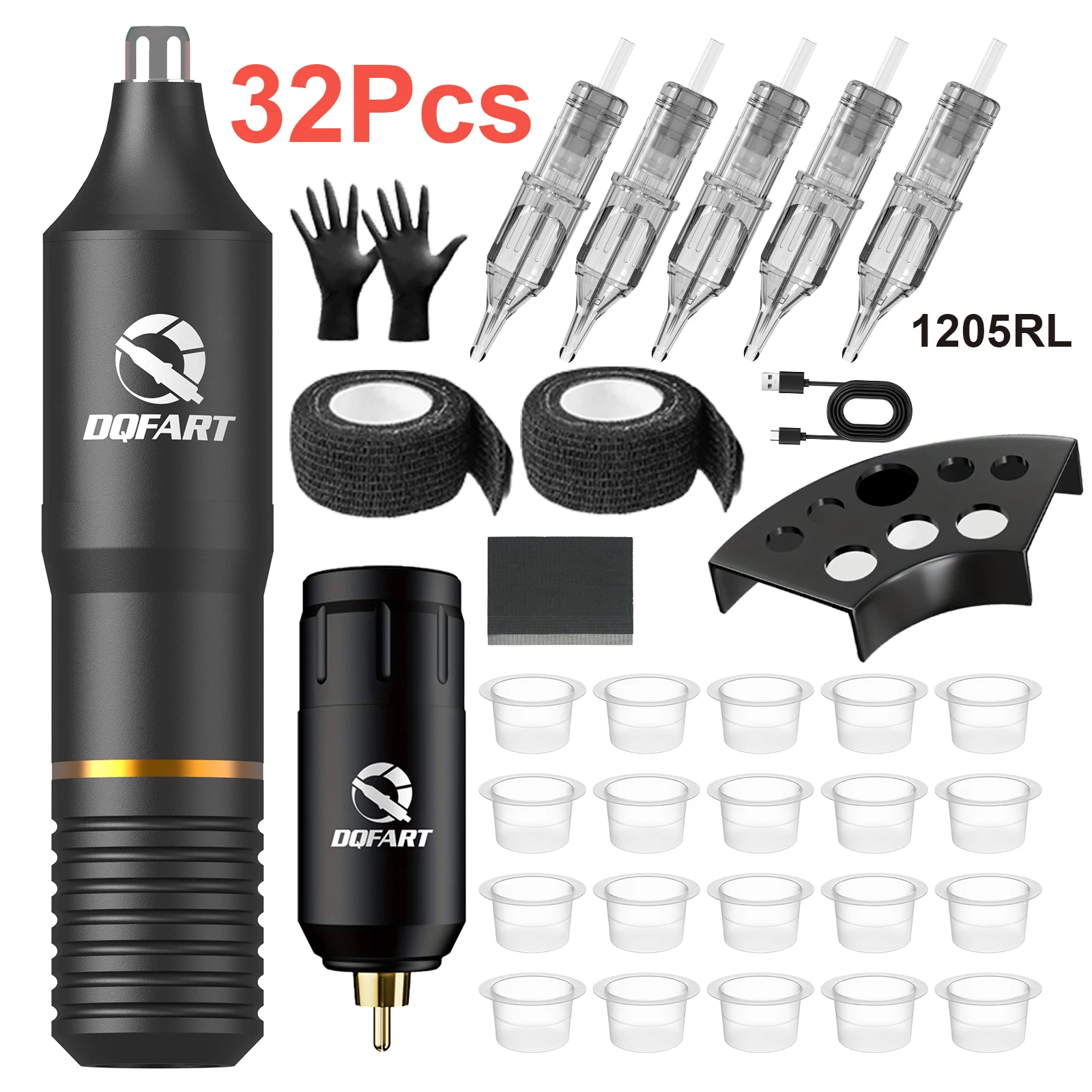 

DQFART 10000rpm Wireless Tattoo Machine Permanent Makeup Tattoo Pen Tattoo Needle Beginner Tattoo Kit Tattoo Accessories