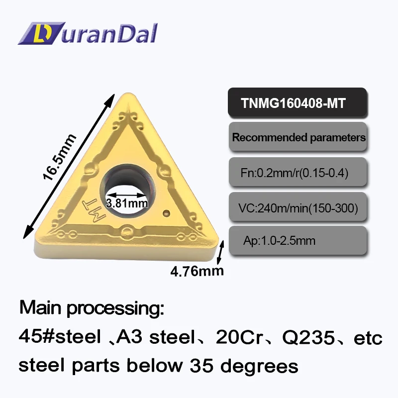 

TNMG160404 TNMG160408 MT Chip Breaker Ceramic Cutting Tools Cermet Plate Metal Machining Blade for Steel