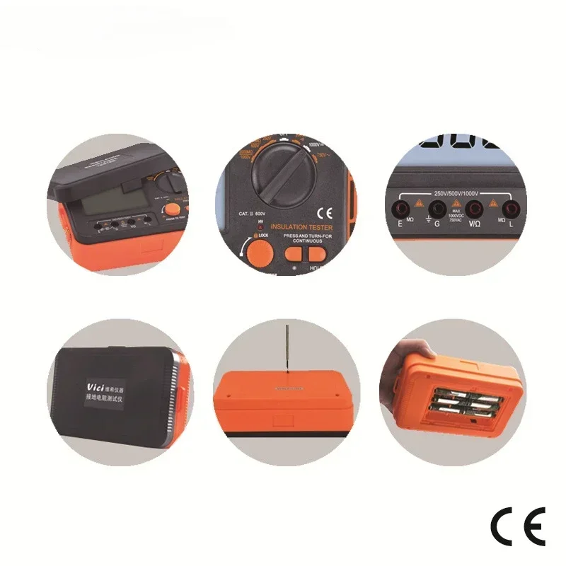 VC60B + العزل الرقمي Res ist ance Tester LCD 1000V Insula tion 0-2000M أوم عالية V oltage إنذار إدخال ماس كهربائى