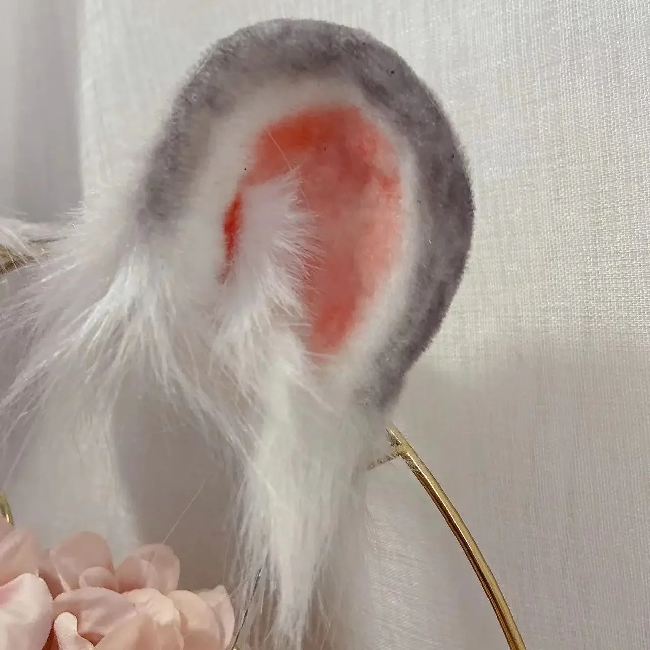 Benutzerdefinierte handgemachte graue Maus Katze Ohr KC Beast Tail Wolf Katze Fuchs Haarreifen Weihnachten Halloween Cosplay Kostüm Zubehör