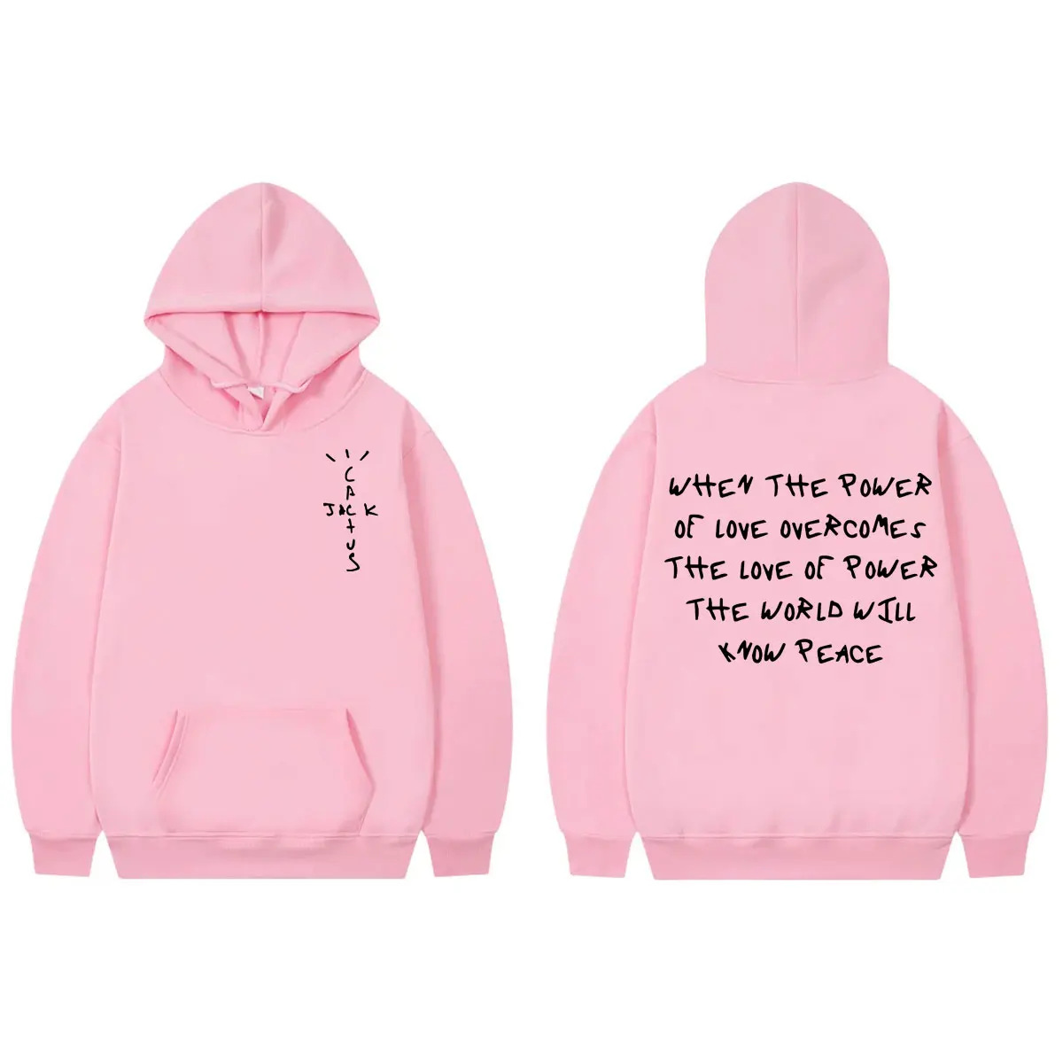 When The Power of Love Overcomes Hoodie Cactus Jack Concert Tour Pullovers Men's Women's Fashion Hip Hop Rap Hooded Sweatshirts