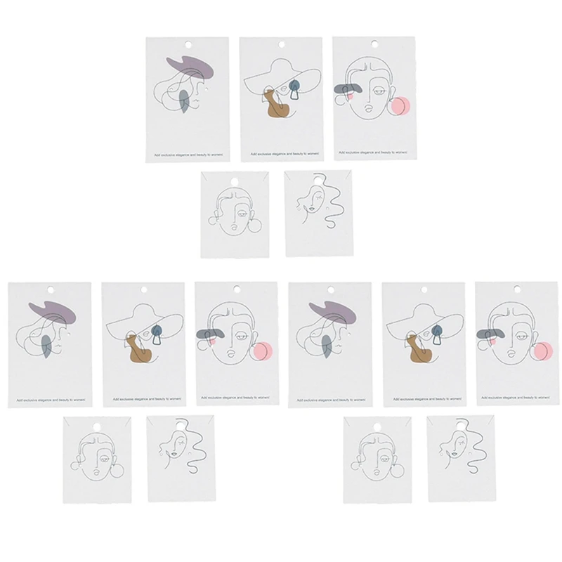 Fashion 300Pcs/Lot Elegant Women Pattern Earring Display Card Necklace Jewelry Packing Paper Card Tag Holders (Mixed)