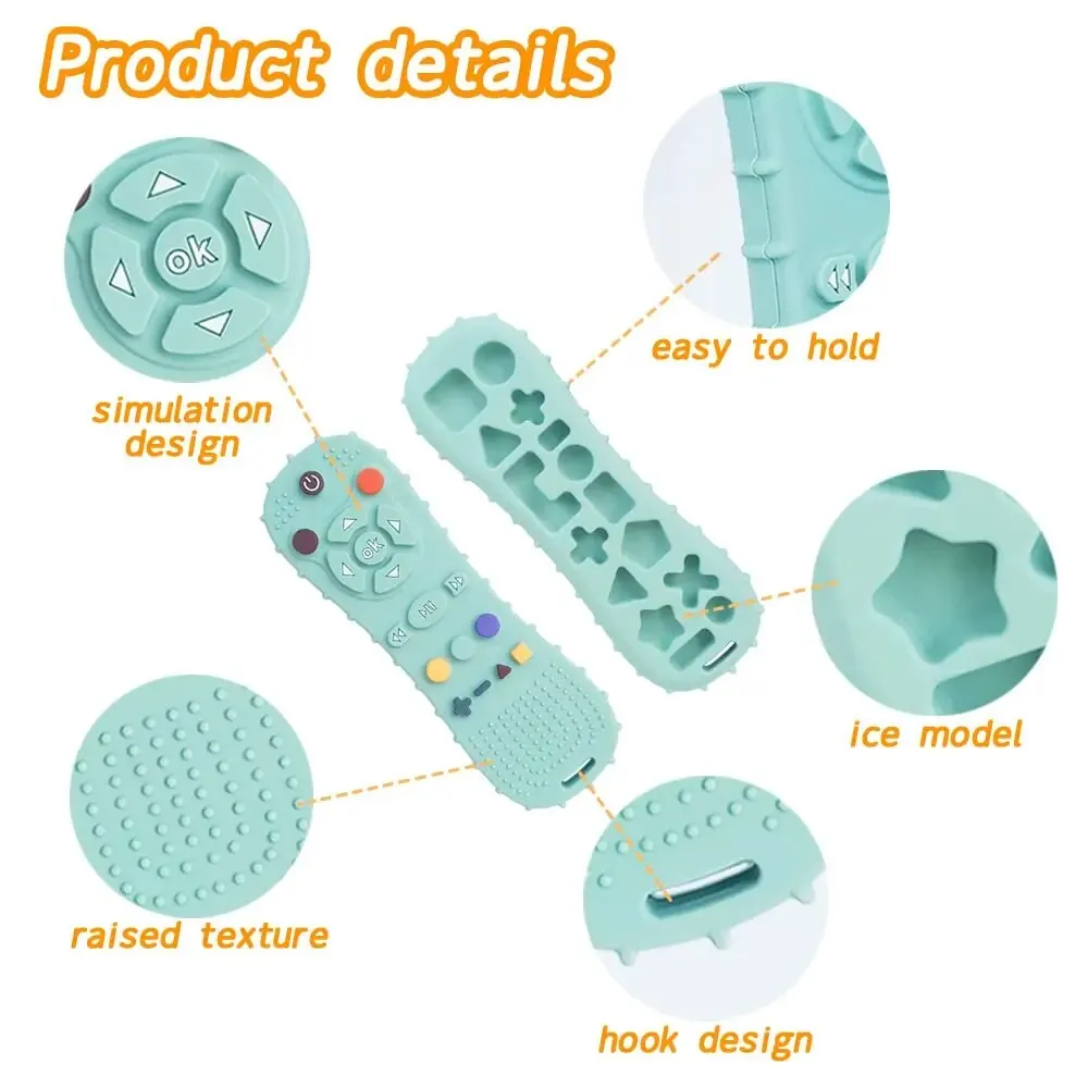 1PC Silicone Baby Toys TV Remote Control Shape Teether Toy BPA Free Silicone Teething Chewing Toy Sensory Baby Accessories