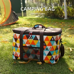 Height Adjustable Outdoor Picnic Bag, Camping Handbag, Large Capacity, Portable, Travel, Sundries Storage Box, 50-60L