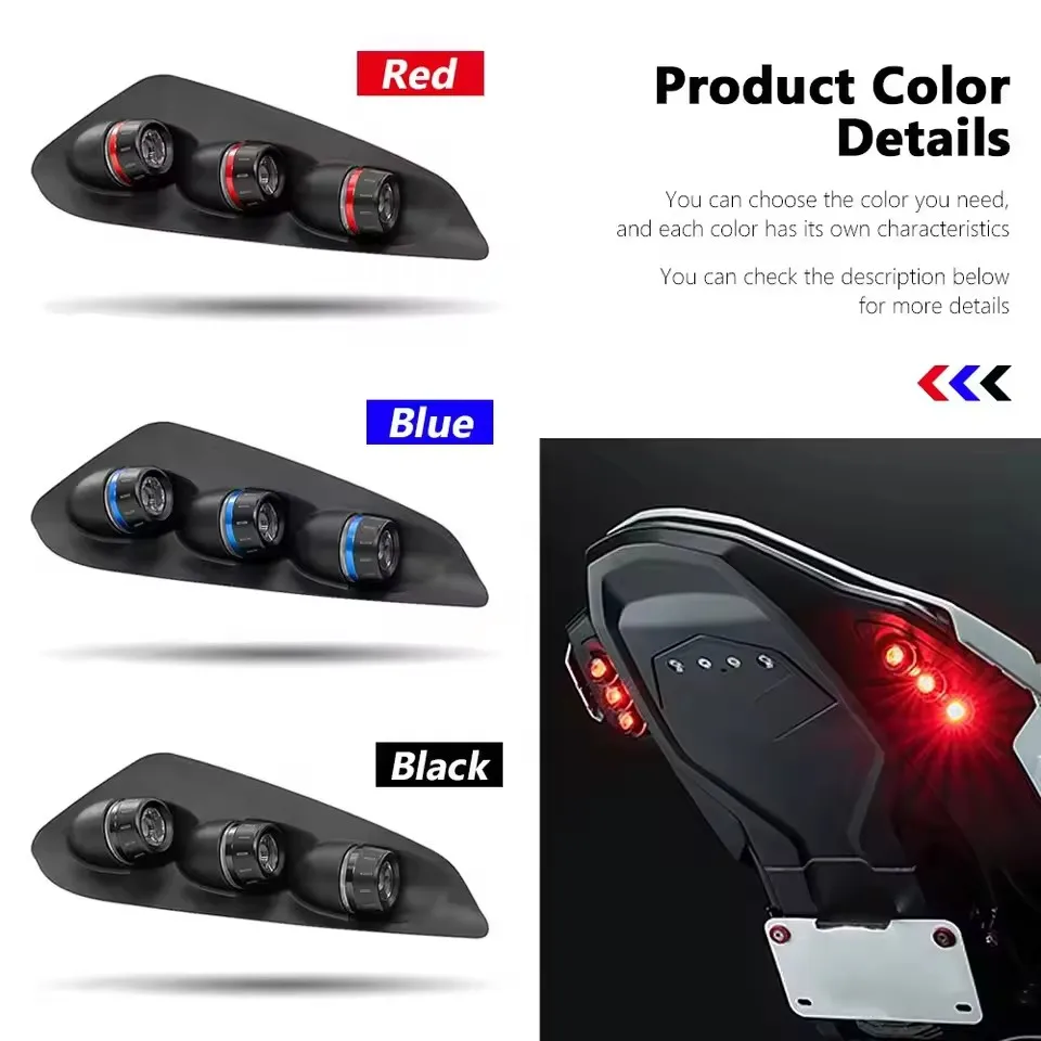 LED integrated taillights, brake lights, turn signals, and flashers suitable for BMW S1000RR 2023-2025 motorcycles view 2