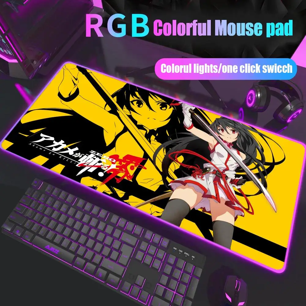 

Akame Ga Kill Mouse Pad Gamer Rgb Desk Mat Back Light Led Mousepad Setup Gaming Accessories Deskmat Big Mousepepad Backlight