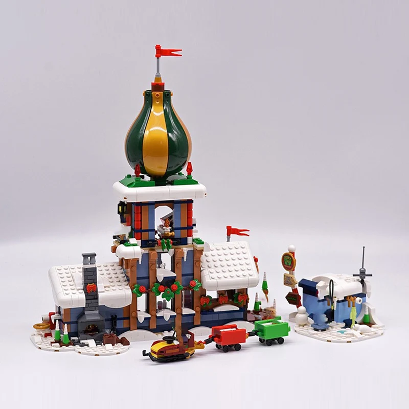 シティストリートビューモデル MOC ビルディングレンガサンタ冬宮モジュラー技術ギフトホリデー組み立てる子供のおもちゃスーツ