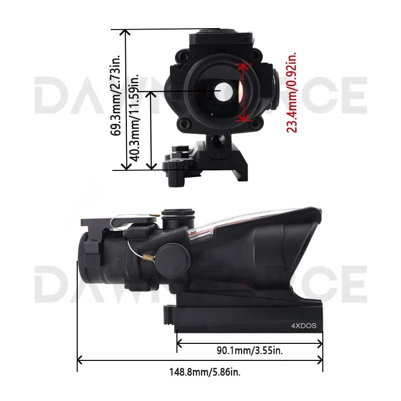 NEW 2024 Shockproof AC-O-G 4X32 TA31 Fiber Optics Illuminated Riflescope with Original Markings TA51 Flattop and LT100 QD Mount