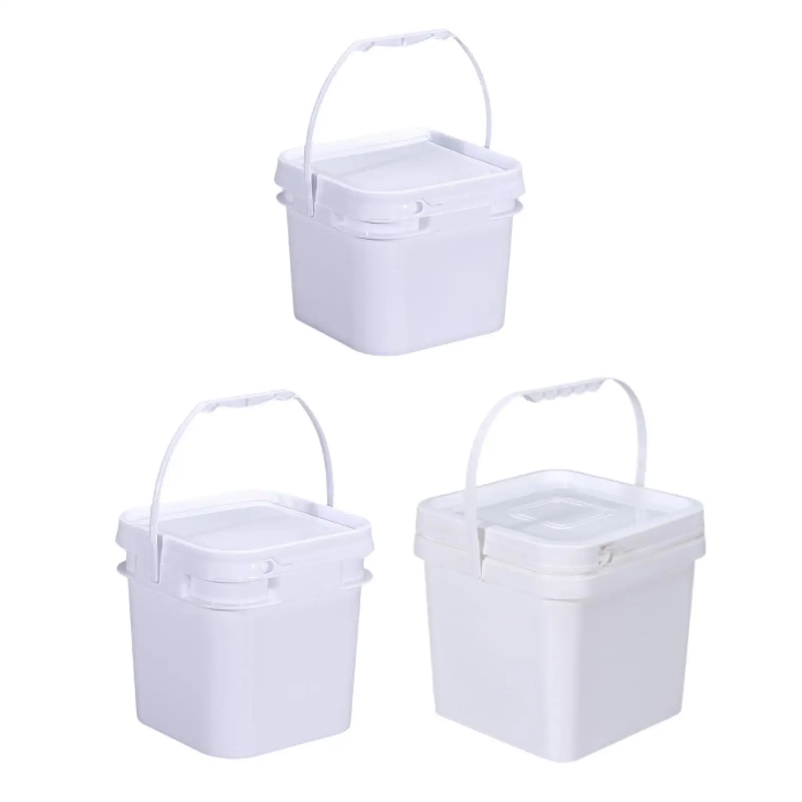 Square Paint Pail with Handle Lid Water Can for Fishing Office Dormitory