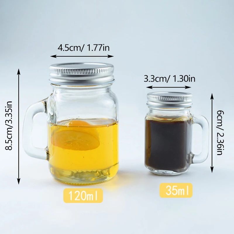 35/120ml Mini Glass Sealed Bottle For Jam Honey Coffee Milk Juice Leakproof Bottle With Lid Jar Portable Empty Jar Container