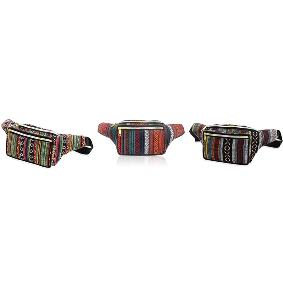 ผู้หญิงชาติพันธุ์ Fanny Pack Retro Vintage Bum กระเป๋าเดินทางเดินป่าเข็มขัดเอวกระเป๋า Fanny Pack สําหรับผู้หญิงสี A