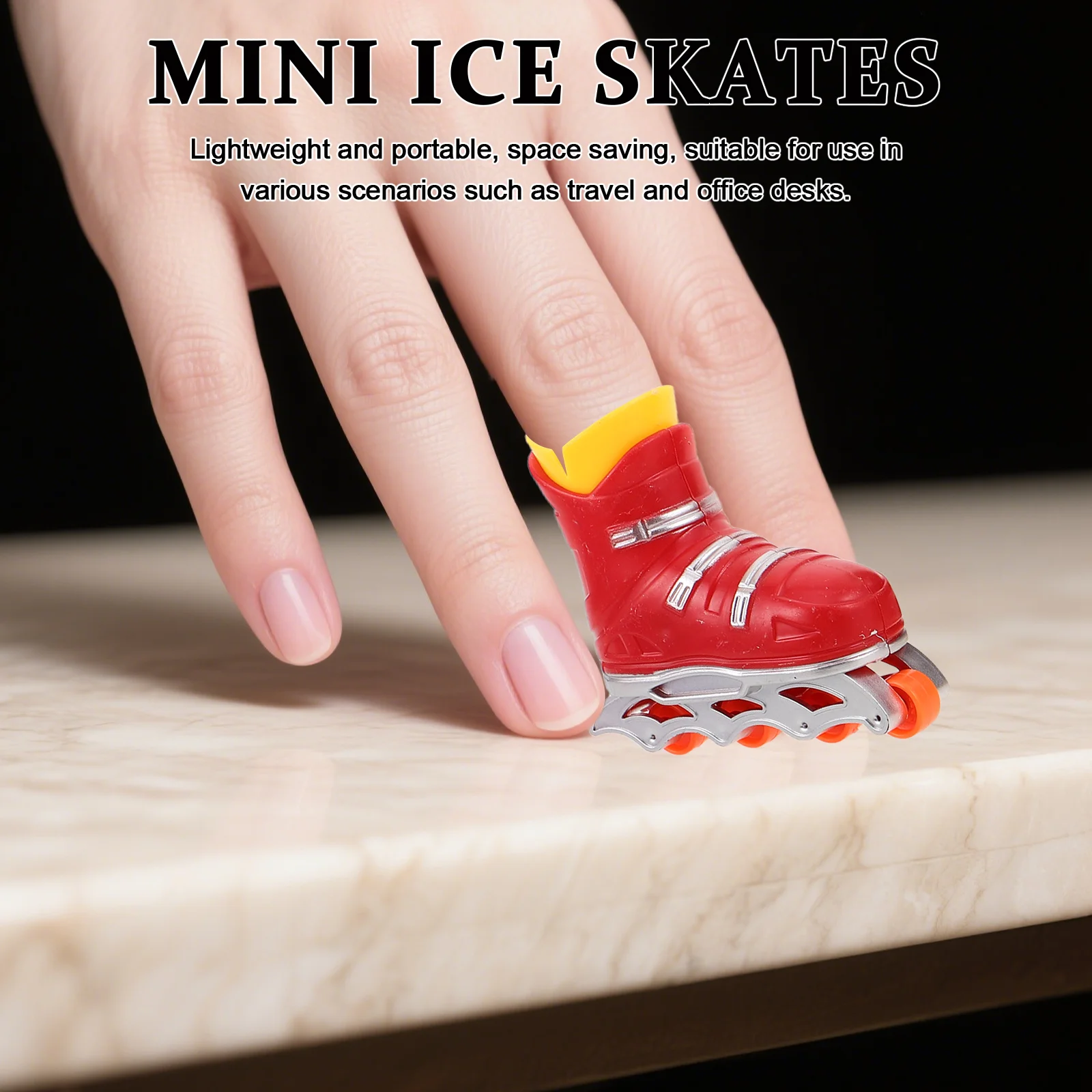 6 Paar Mini-Fingerschlittschuhe, einzigartiges Design, kompaktes Griffbrett-Set für Reisen, Büro, Koordination, Fähigkeiten, Verbesserung, Geburtstagsgeschenke