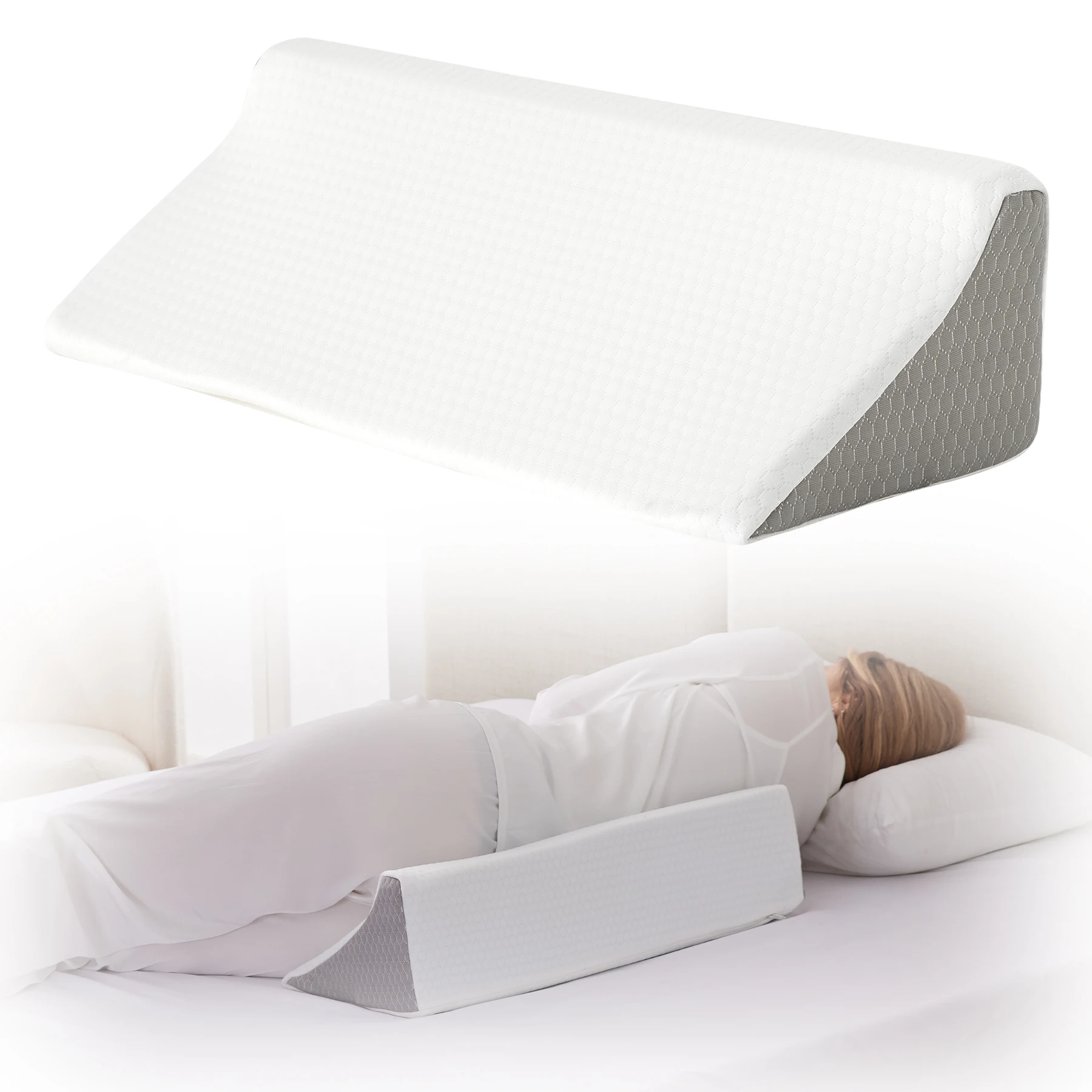 

Orthopedic Polyurethane Foam Wedge Pillow for Side Sleepers – Post-Surgery Support, Pregnancy Relief, and Back Pain Prevention,
