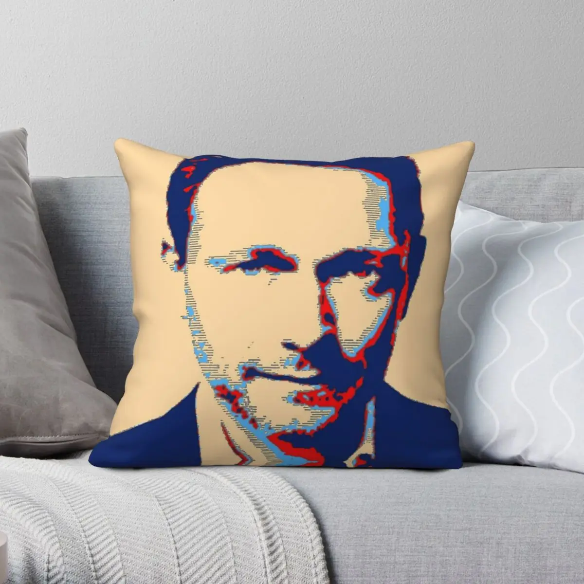 Christian Lindner German Minister Square Pillowcase Polyester Linen Velvet Creative Zip Throw Pillow Case Sofa Cushion Cover