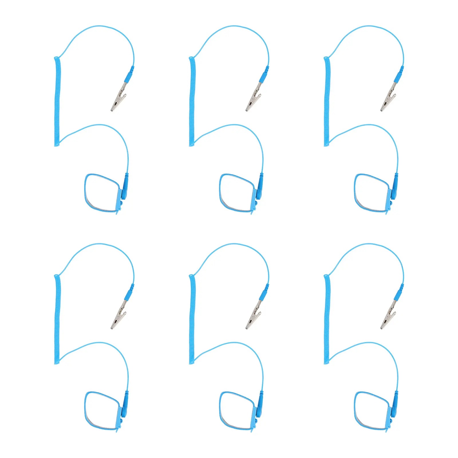 

6pcs Adjustable Anti-Static Wrist Strap Reusable Pvc Grounding Band For Esd Protection Electronics Repair Hardware Installation