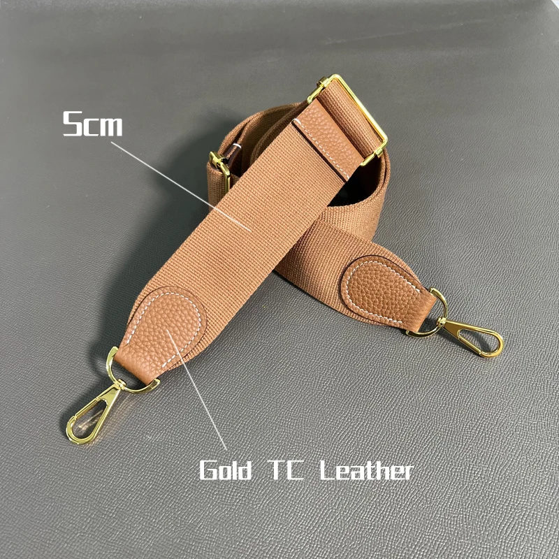 Leather for Evelyn Bag Shoulder Strap 5cm Wide Gold Color Togo Cow Leather Color Blocking Design Bag Accessories