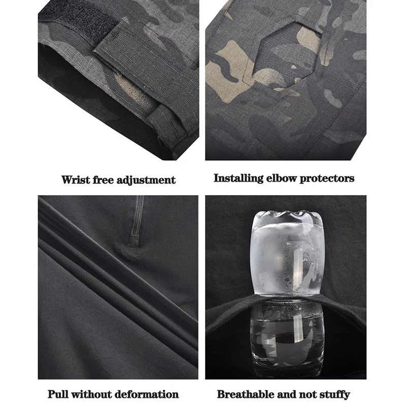 Mens Camo Tactical Uniform Airsoft Ripstop Sets Multi Pocket Hunting Pants Man Trainning Shirts Paintball Clothes Outdoor Suit - view 5