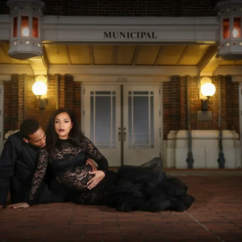 Vestidos de fotografía de tul de maternidad para mujer embarazada, traje elástico, vestido de tutú para sesión de fotos, vestido de tul de encaje para el embarazo