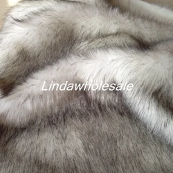 Hot-selling fox fur white dyed black tip Faux fur fabric,DIY clothing fur collar, carpet decoration materials