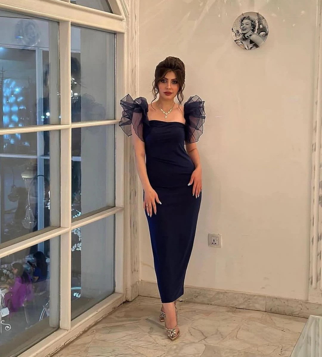 AsaNagi Royal Blue Prom Dresses Square Neck Sleeveless Ankle-Length Women Simple Elegant Party Dress 2023  فساتين السهرة