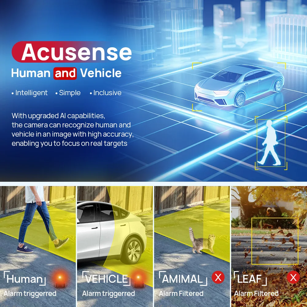 كاميرا Hikvision 4K 8MP IP DS-2CD2383G2-LI2U/SRB مصفوفة ضوء هجينة ذكية وميكروفون ومكبر صوت برج Acusense تحذير الضوء الأحمر والأزرق #4