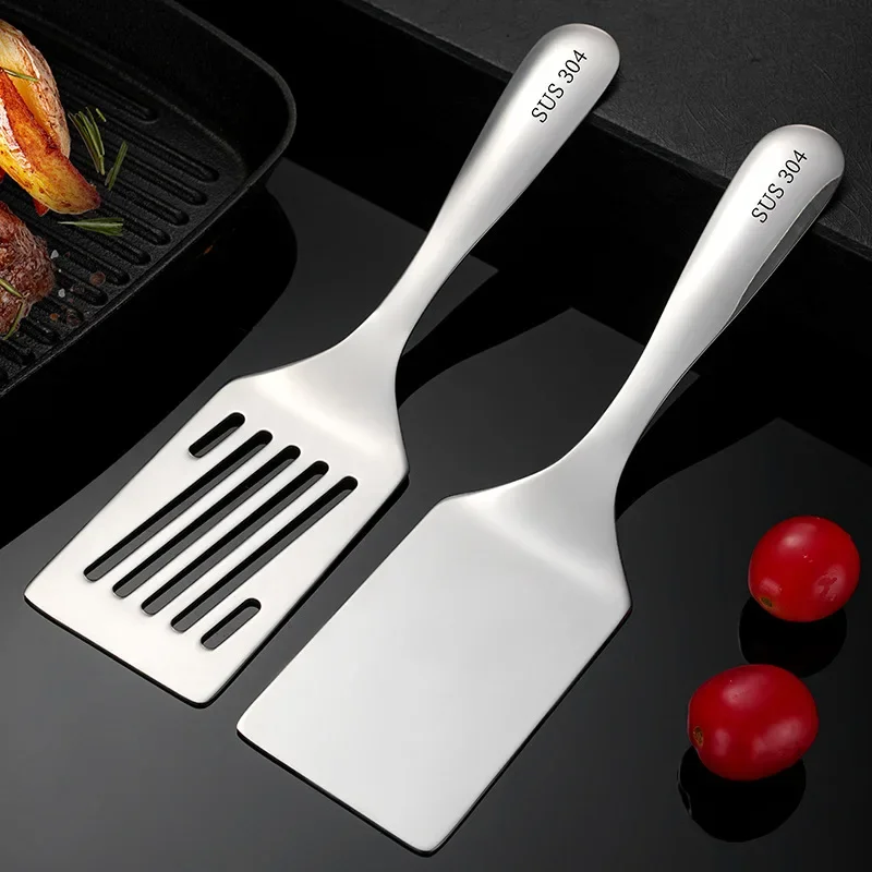304 Stainless Steel Small Frying Shovel Commercial Kitchen Cooking Tools New Teppanyaki Steak Pancake Small Short Handled Shovel