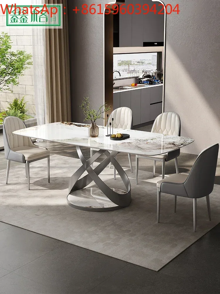 Italian style is very simple, light and extravagant, small Huxing, modern and simple western table