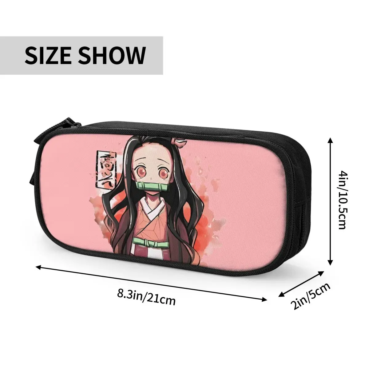 Imagem -06 - Feliz Demônio Slayers Anime Lápis Cases Nezuko Lápis Pouch Pen Holder para Estudante Bolsas de Lápis de Grande Capacidade Papelaria Escolar