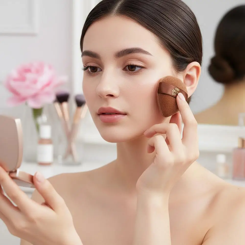 6 قطعة خلاط ماكياج صغير نفث مزج سريع لون الشوكولاته ماكياج الإسفنج الجاف الرطب استخدام مزدوج الوجهين أداة ماكياج التجميل #6