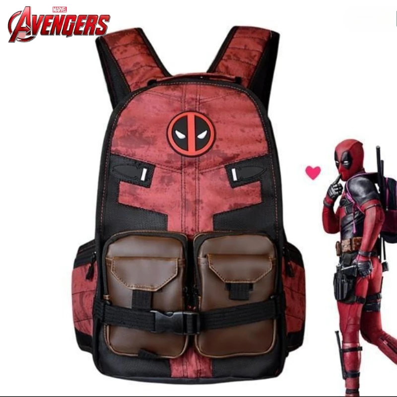 

Marvel Deadpool Anime Cartoon Cute Student Backpack Creative Personalized Boys Computer Storage Travel Shoulder Bag Gift