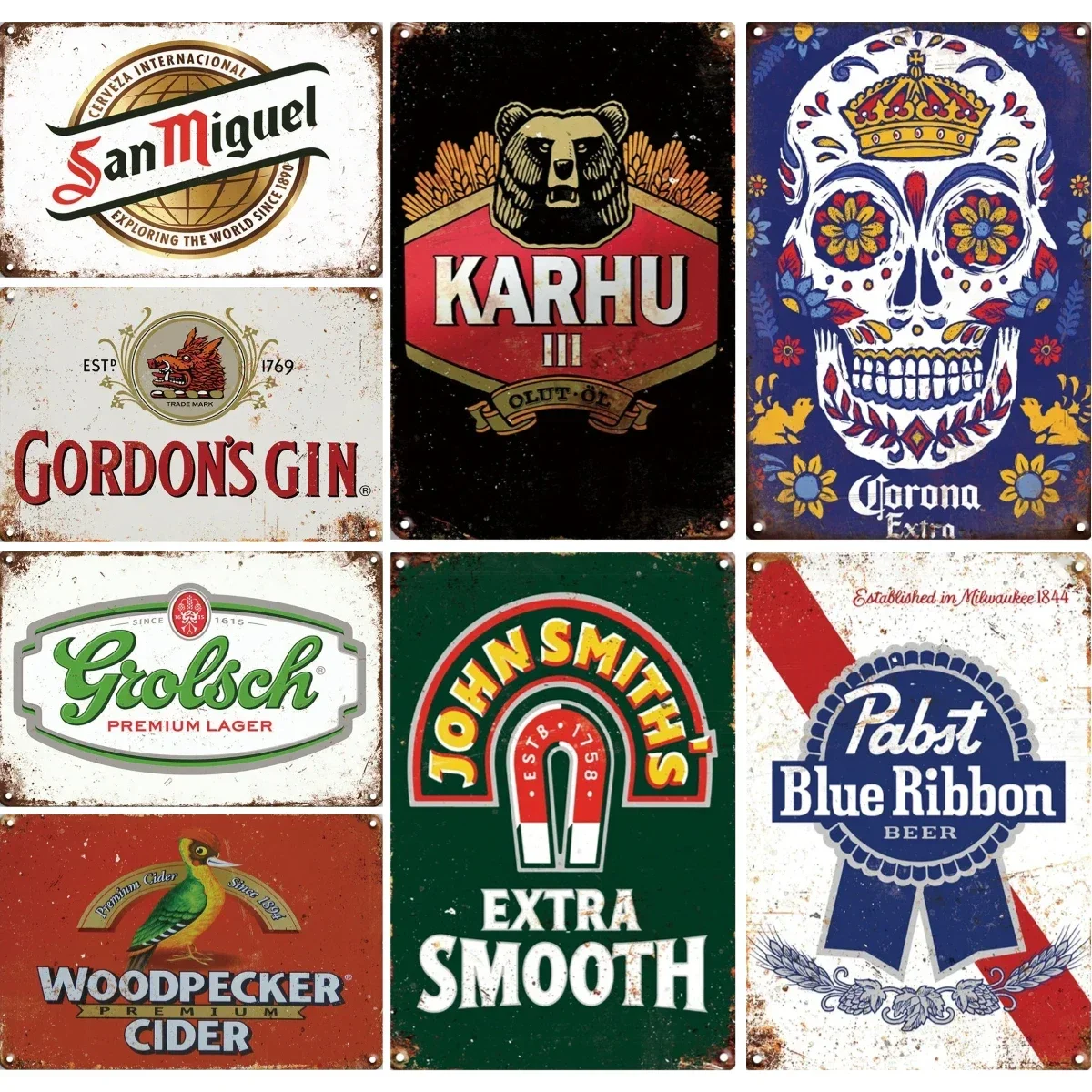 Vintage Bier Metall…