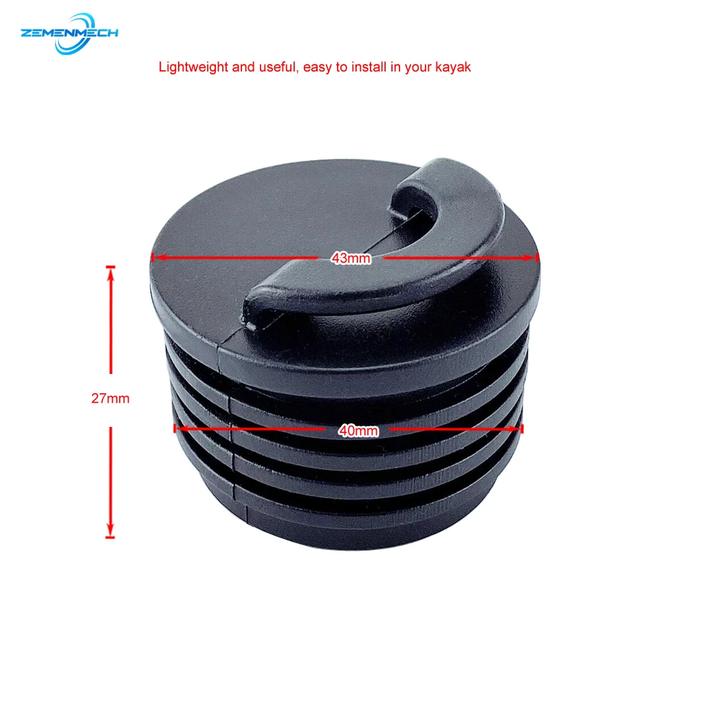 2PCS Universal 40mm Black Rubber Drain Holes Plugs Scupper Stopper Bungs Drainage Kayak Marine Boat Rafting Dinghy Canoe Raft