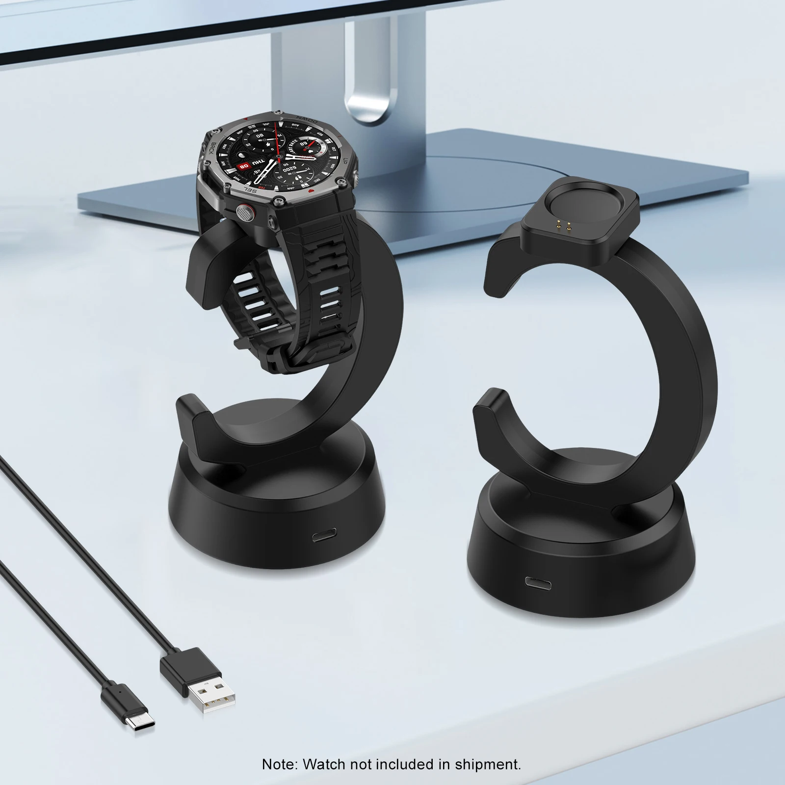 

For Huami Amazfit T-REX3 Pro USB Charging Dock Adapter Anti-Slip Precise Charger Adapter Smart Watch Connector Watch Accessories