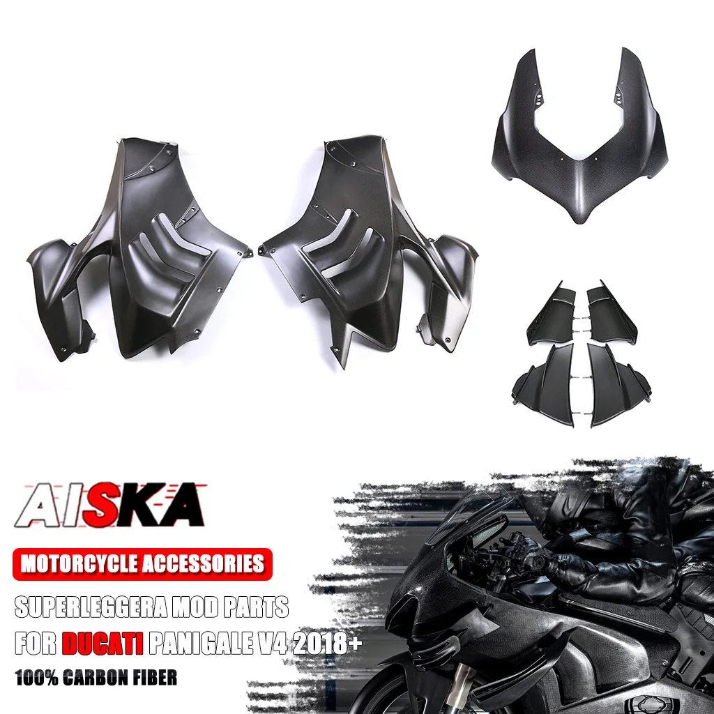 For Ducati Panigale V4 V4S V4R 2018-2024 Carbon Fiber Mod Parts Superleggera Winglet Side Fairing Front Fairing Accessories