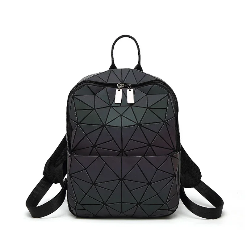 Women Backpack Geometric Bag School Bag For Teenage girls Hologram Luminous Backpacks Laser  bag backpack mochila feminina