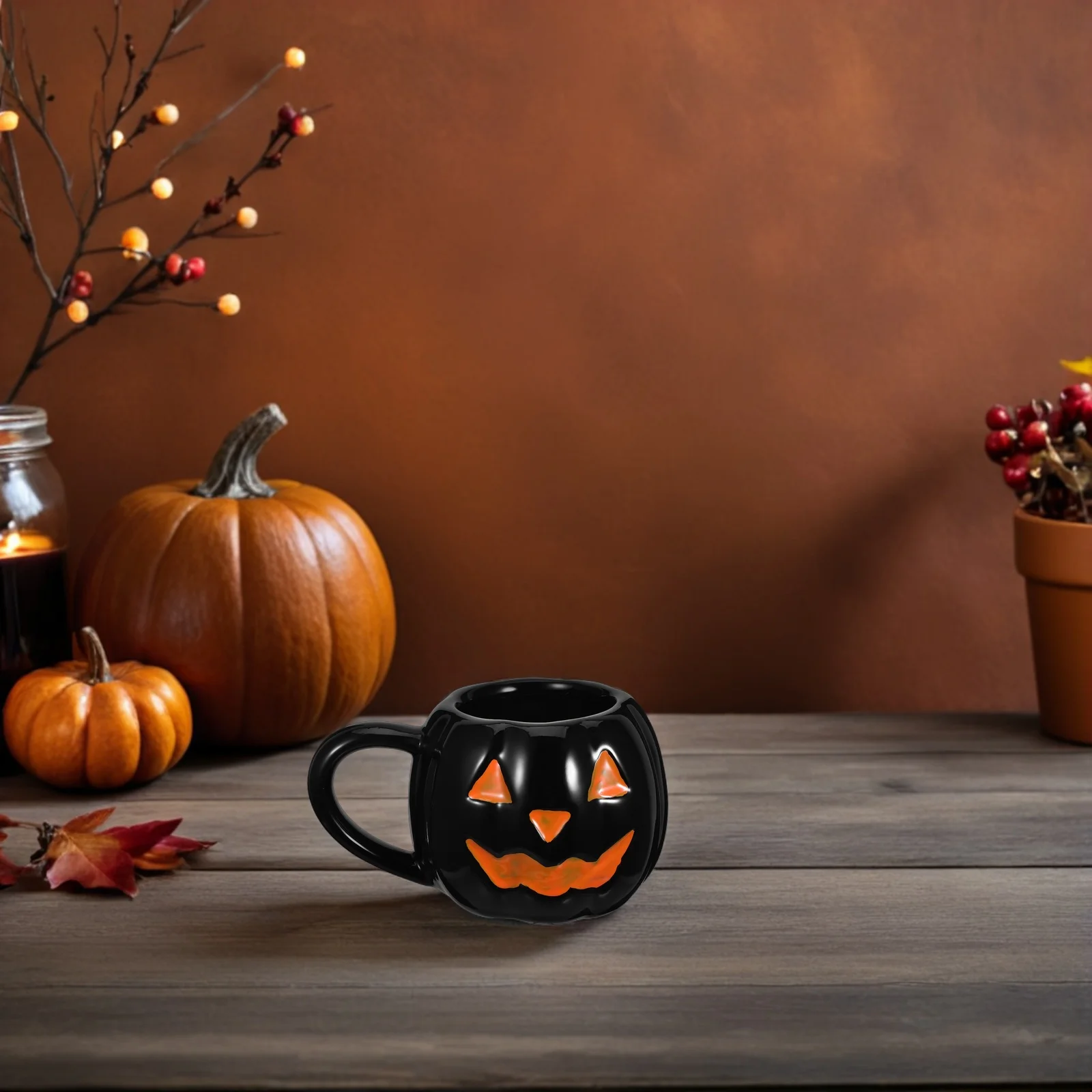 

Halloween Ceramic Pumpkin Mug Cute Pumpkin Shaped Ghost Coffee Cup 456Ml Novelty Halloween Tea Cup Party Tabletop Decoration