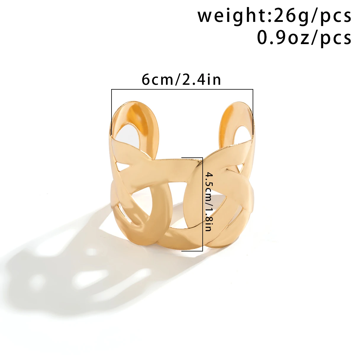 Braccialetto geometrico con torsione Color oro Vintage latteo per gioielli da donna sulla mano bracciale con polsino aperto largo accessori per