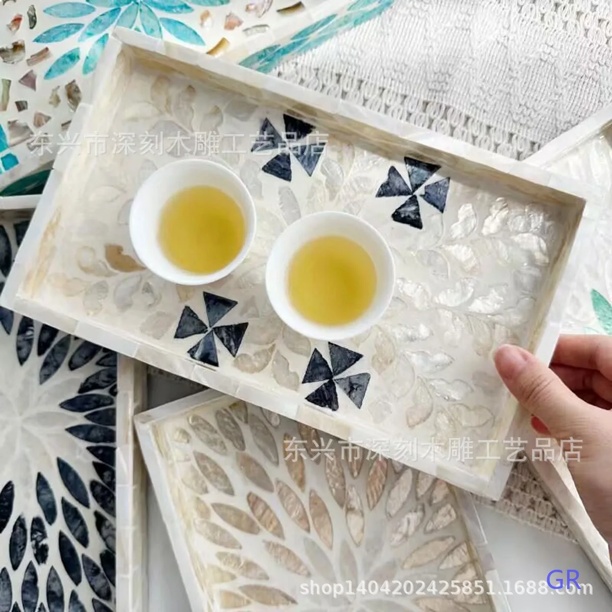 Nordic Natural Shell Handmade Tray Luxury Storage Box Square Tissue Holder