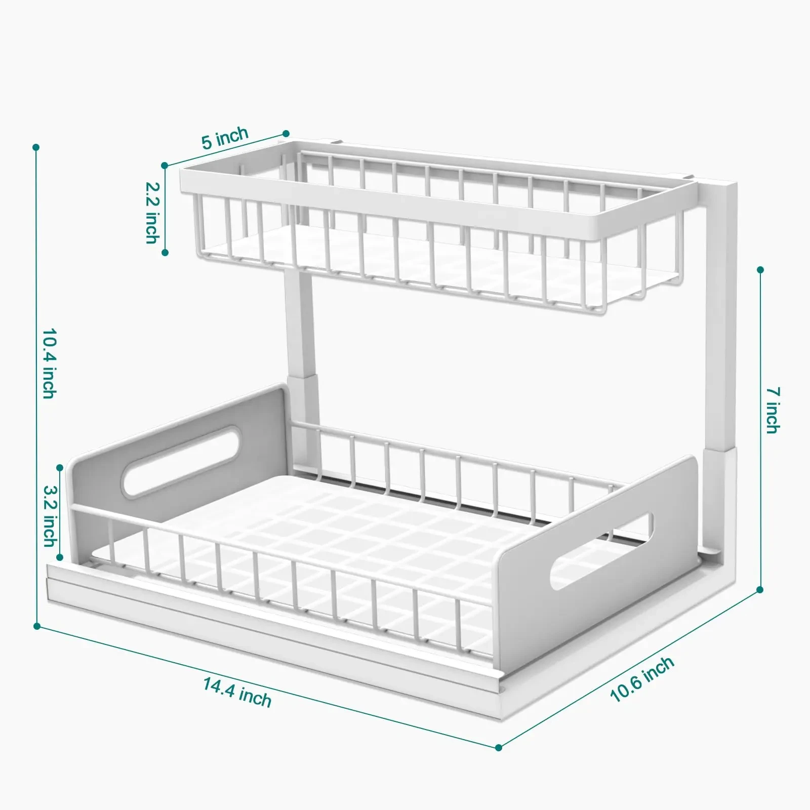 2 Tier Kitchen Under Sink Organizer Pull Out Drawer Storage Rack Multi-purpose Shelf Bathroom Kitchen Under Sink Storage Rack